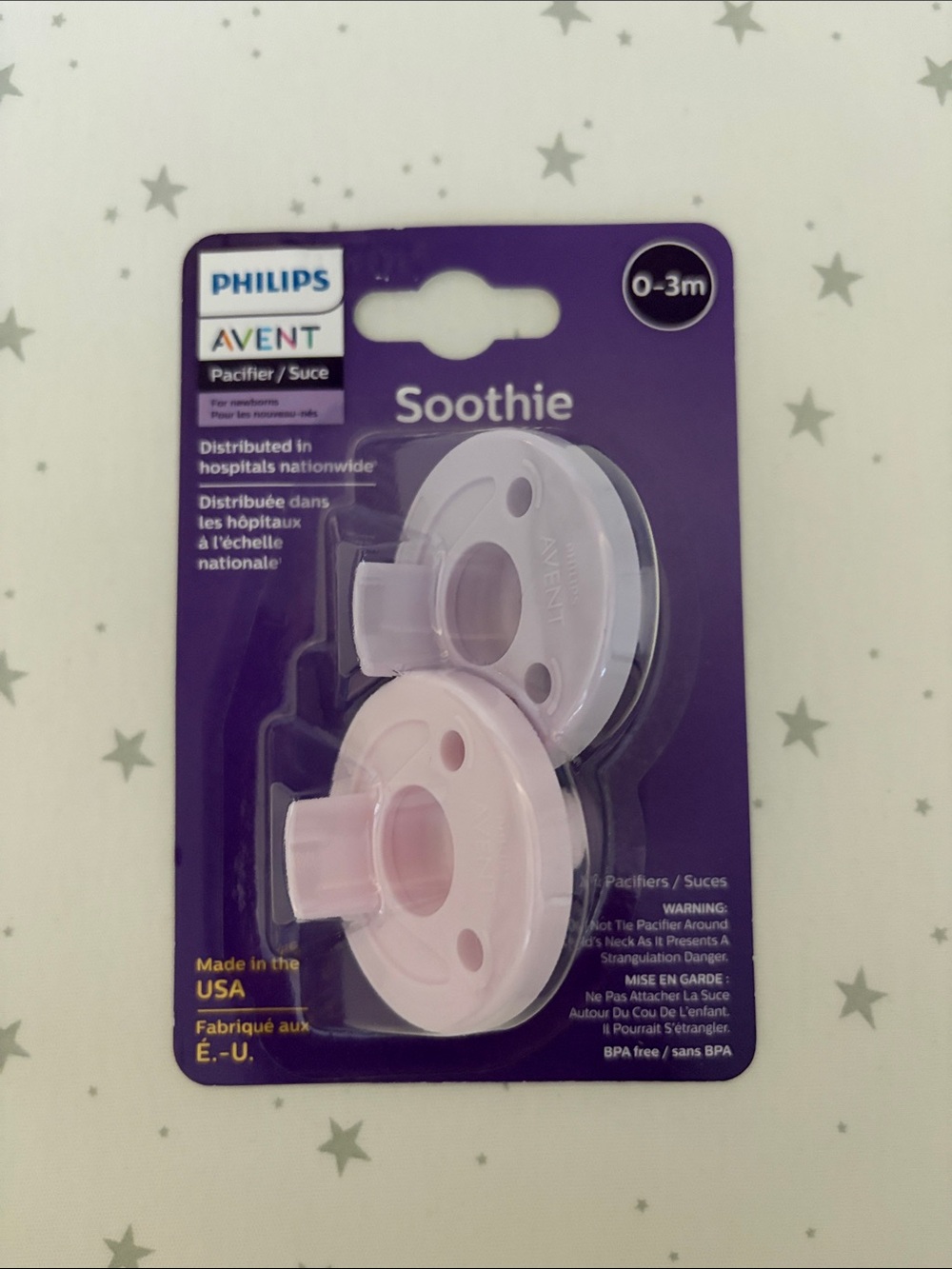Philips AVENT Soothie Pacifiers Pack - Pink & Lavender (0-3m)
